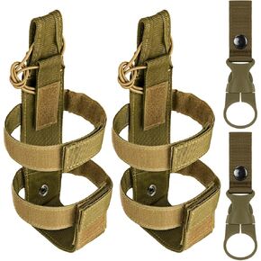 IronSeals 2 Pack Adjustable Tactical Water Bottle Holder Molle Portable Belt Bottle Carrier for Most 16 oz -32 oz/ 500 ML-1000 ML Bottle