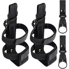 IronSeals 2 Pack Adjustable Tactical Water Bottle Holder Molle Portable Belt Bottle Carrier for Most 16 oz -32 oz/ 500 ML-1000 ML Bottle