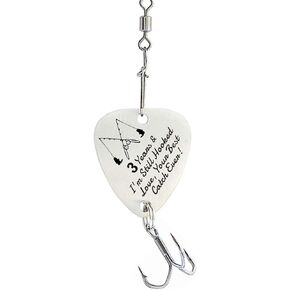 3 Years Wedding 3 Years & I'm Still Hooked Love Your Best Catch Ever Fishing Lure Gift Anniversary Christmas Valentines's Day Gifts for Husband or Boyfriend