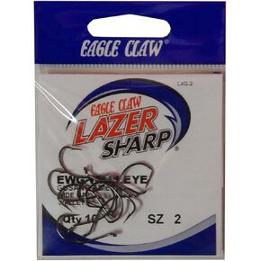 Eagle Claw Lazer Wide Gap Walleye Hook Platinum Black
