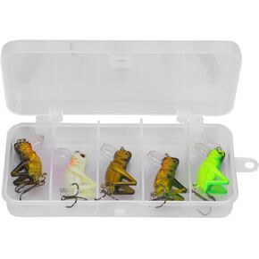 5pcs Fishing Lures,Cricket Bait Fish Lure Set Mini Fishing Topwater Lures for Freshwater and Saltwater for Bass Pike Walleye Trout Lures for Fishing Tackle