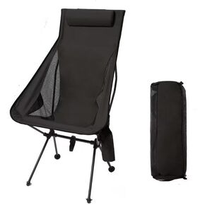 Folding Camping Chair Moon Chair for Adults,Portable Round Chair for Outdoor Hiking, Fishing, Picnic, Camp, Lawn (Black)