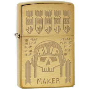 Zippo Lighter: Widow Maker, Trench Art - Brushed Brass 77385