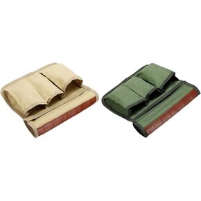2 Pack Camping Armrest Organizer Bag - Folding Camping Chair Armrest Hanging Storage Bag, Apply to Beach/Fishing/Hiking/Picnic (Black Green)