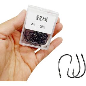 100pcs Barbless Carp Fishing Hooks High Carbon Steel Trout Hooks Circle Hooks Curve Shank Crank Fly Tying Hooks Size: 2# 4# 6# 8# 10# 12#