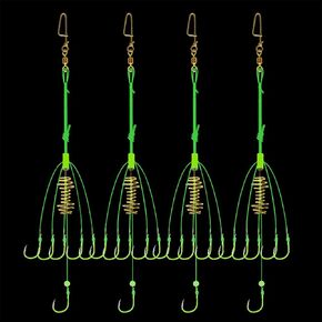 Carp Fishing Feeders Bait Fishing Hooks with Fishing Spring Carp Feeder (Pack of 4)