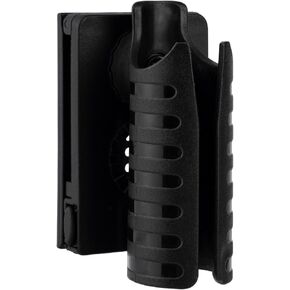 Side-Handle Baton Holster w/Rotatable Duty Belt Clip fit 1 1/4" Diameter PR24 Style Night Stick D/C Cell Flashlight Holder MOLLE Carry Case Torch Carrier Pouch for Police LE Security Officer