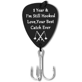 Anniversary Hook Gift for Him Her Gifts for 1 Year Wedding Anniversary Fishing Lure Gifts for Boyfriend Girlfriend Husband Gifts from Wife Couple Gifts 1st Wedding Anniversary 1st Anniversary Keepsake