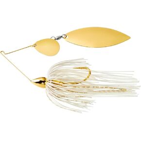 War Eagle Custom Lures WE38GT01G 3/8 Tandem Willow Gold Frame Artificial Fishing Bait, White Gold
