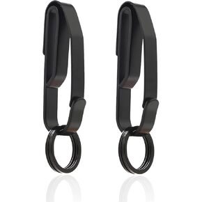 2 حزمة من حامل حلقة المفاتيح التكتيكية مشبك حزام المفاتيح للمفاتيح المصنوعة من الفولاذ المقاوم للصدأ الشرطة ووكالات الإطفاء واجب تكتيكي مزدوج الجانب سريع التحرير ملحقات حزام حامل المفاتيح (أسود) in Kuwait