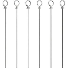 AOHRO Pack of 100 Bass Fishing Spinner Shaft Looped Stainless Steel Wire Lure Making