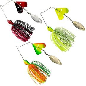 Spinner Bait Buzz Baits Bass Fishing Lure Spinner Baits Kit Bass Rooster Tail Fishing Lures Fishing Bait for Freshwater & Saltwater