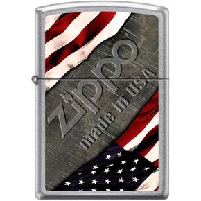 Zippo Lighter- Flags and Metal Made in USA Street Chrome Windproof Lighter #Z5083