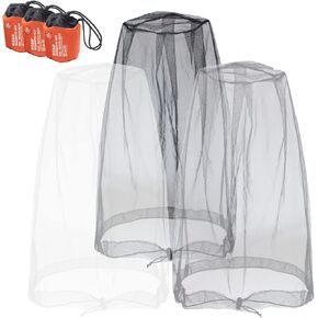 Anvin Mosquito Head Mesh Nets Gnat Face Netting for No See Ums Insects Bugs Gnats Biting Midges from Any Outdoor Activities, Works Over Most Hats (3pcs, Navy Green)