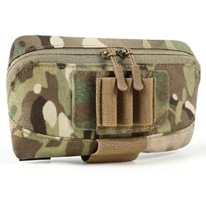 Tactical Molle Admin Pouch, Laser Cut Utility Belt Pouch, EDC Tool Organizer Pouch for Plate Carrier, Modular Zippered Medical Bag for Tactical Vest
