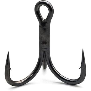 YHC 20/30PCS 4X Strong High Carbon Steel Sharp Barbed Fishing Treble Hooks Triple Hooks for Freshwater Saltwater 1#-3/0