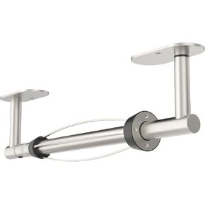 Paper Towel Holder Under Cabinet, Single Hand Operable Roll Holder with Damping Effect,Self-Adhesive or Drilled SUS304 Stainless Steel for Kitchen Bathroom,Brushed Nickel