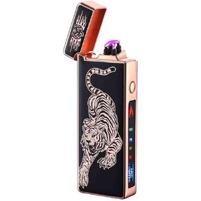 Custom Electric Lighter Personalized Kitchen for Candle Gift Windproof USB Rechargeable Dual Arc for Camping Christmas Father's Day Valentine's Day… (Custom) (Black)