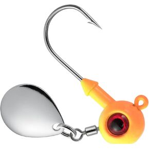 Dr.Fish 10 Pack Fishing Underspin Jigs Stand Up Jig Heads Round Jig Spinner Blade Painted Fishing Jigs Crappie Jig Heads Walleye Freshwater Bass Trout Bluegill Saltwater