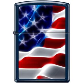 Zippo Lighter- Abstract American USA Flag Navy Matte Windproof Lighter #Z5197