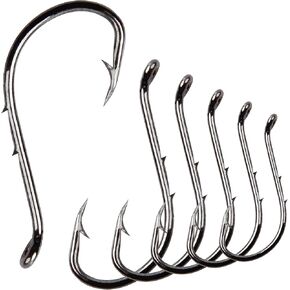 Octopus Fishing Hooks Circle Hooks, 100pcs Barbed Baitholder Hooks Offset Circle Octopus Hooks High Carbon Steel Jig Fish Hooks for Freshwater Saltwater Size 8-6/0