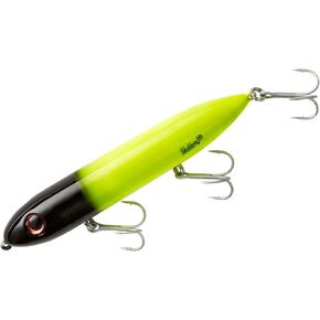 Heddon Super Spook Topwater Fishing Lure for Saltwater and Freshwater, Chartreuse/Black Head , (7/8 oz)