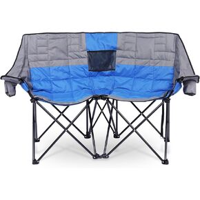 BHOLR Outdoor Loveseat for Adults Folding Double Camping Chair Portable Love Seat for Outdoors Travel Picnic Foldable Chairs for 2 Person