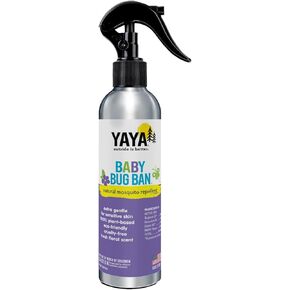 YAYA ORGANICS Baby Bug Ban – Natural, Proven Effective Mosquito Repellent for Babies, Kids and Sensitive Skin (8 Ounce Spray)