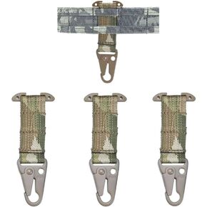 3 Packs T-Mount Molle Webbing Clash Hook Tactical Gear Clip Hanging Carabiner, Outdoor Cummerbund Belt Backpack Vest Metal Hook for Gloves Keychains EDC Accessories