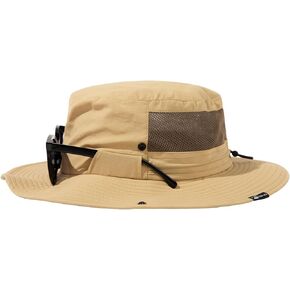 L/XL/XXL UV Protection Mens Sun Hat with Cooling Neck Flap Sunglass Lock Wide Brim Fishing Hats Waterproof & Packable