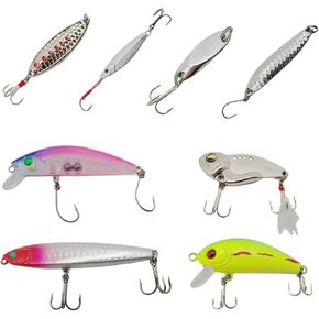 Crank Bait, Saltwater Fishing Lures, Suitable for Bass, Trout and More, Fishing Lure kit-8 PCS, Suitable for Salt Water and Fresh Water