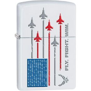 Zippo Lighter: U.S. Air Force Flag of Jets - White Matte 80385