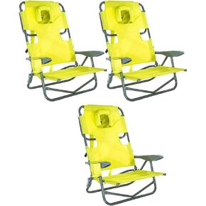 Ostrich On-Your-Back Outdoor Lounge 5 Position Reclining Beach Chair (2 Pack)