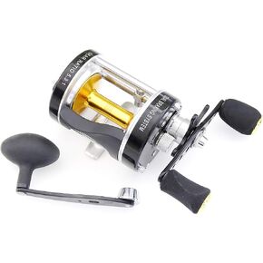Ming Yang Reel MC600 Black Baitcasting Reel 6 BB Right Handed Saltwater Fishing Gear Ratio 5.3:1 Muskie Catfish Fishing, Conventional Casting Reel with Power Handle