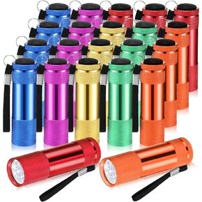 VIHOSE 20 Pcs Mini Flashlights Bulk, Bright Aluminum Handheld Flash Light with Lanyard Small LED Flashlights for Kids Night Reading Emergency Hurricane Camping Hiking, Batteries Not Included(Bright)