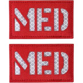 2 × 3.5 بوصة عاكس MED Medic EMS EMT تصحيح خطاف خلفي (أسود-أبيض)