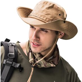 Fishing Sun Boonie Hat Wide Brim Outdoor Hiking Safari Summer Hunting Hat UV Protection Sun Cap