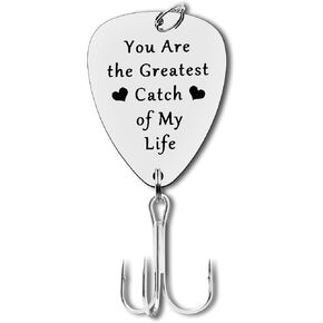 Fishing Lure Hook Gift Couple Gift for Husband Boyfriend You are The Greatest Catch of My Life Fisherman Gift Fishing Lover Gift Anniversary Valentines Day Gift Wedding Christmas Birthday Gifts Hook
