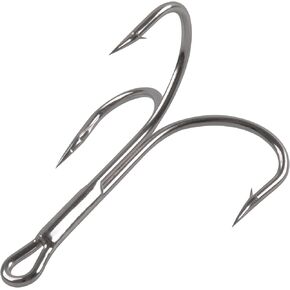 Classic Treble Hooks -10/20pcs Saltwater Treble Hooks Silver Triple Barbed Fish Hook Sharp Saltwater Triple Hooks Large Size Big Game Triple Hooks Size 4/0 6/0 7/0 8/0 10/0