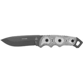 TOPS Knives Cochise Full Tang Fixed Blade- Tactical Gray Blade Finish- Black Kydex Sheath w/Rotating Spring Steel Clip (Black Linen Micarta Handle)