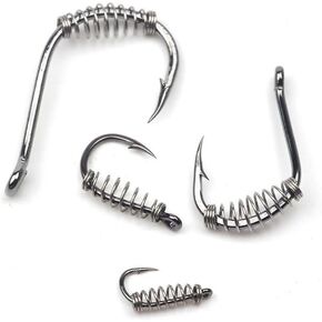 KTGCOZS pack of 30 Fishing Hooks Baiting Dough Stainless Barded Fish Spring Tackle 6-14 Size