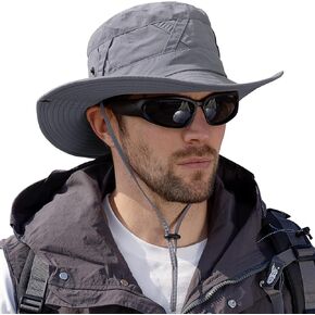 Unisex Sun Hat, Waterproof UPF 50+ UV Protection for Women Men, Packable Wide Brim Fishing Hiking Boonie Sunhat
