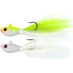 Kmucutie 2 pcs Deer Tail haiKr bucktail Jig Saltwater or Freshwater Bait 2oz / 3oz/4oz/6oz/8oz，for bass flounder fluke Striper Fishing Lure in Saudi Arabia