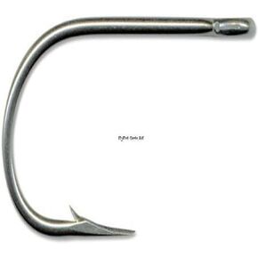 Mustad Salmon Siwash, 3X Strong, Hollow Point, Open Ring 5/0, Stainless Steel
