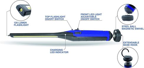 Astro Pneumatic Tool 65SL 650 Lumen Rechargeable LED Slim Light W/Top Flashlight & Astro Tools 52SLC 500x2 Lumen Folding Double-Sided LED Slim Light W/Wireless Charging Pad in Saudi Arabia