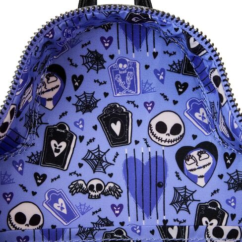 حقيبة كتف Loungefly Nightmare Before Christmas Jack and Sally Eternally Yours Tombstone بحزام مزدوج in Saudi Arabia