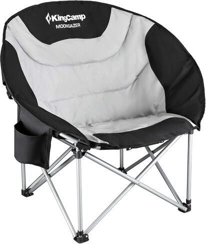 KingCamp Moon Saucer Camping Large Padded Folding Portable Heavy Duty Comfy Sofa Chair Supports 300lbs with Cup Holder and Carry Bag for Lawn Patio Sports in Saudi Arabia