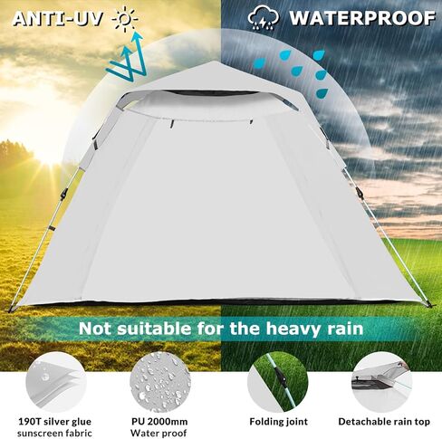OSWIN 3-4 people with canopy tents for camping, weatherproof backpacking tent, pop-up camping tent, Instant Camping tents, Four Seasons tent(White) in Kuwait
