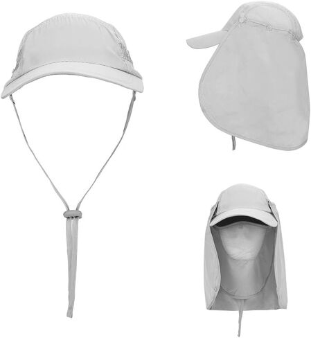 UPF50+ Outdoor Fishing Hat UV Protection Sun Hat Wide Brim Baseball Cap with Face Neck Flap for Women Men in Saudi Arabia