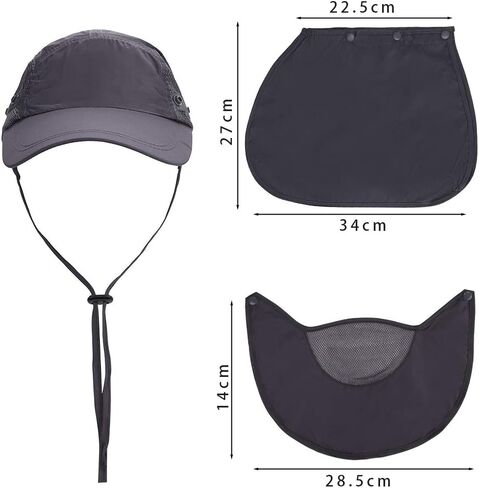 UPF50+ Outdoor Fishing Hat UV Protection Sun Hat Wide Brim Baseball Cap with Face Neck Flap for Women Men in Saudi Arabia